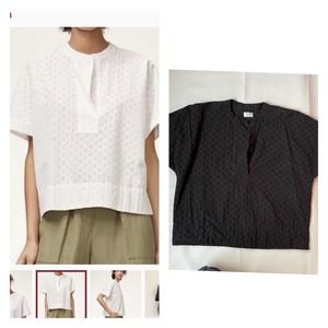 Wilfred by Aritzia Loren eyelet blouse top black XS